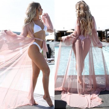 New Hot Sale Summer sexy Women Chiffon see-through Bikini long Cover Up Swimsuit Swimwear Beach Dress Bathing Suit Cover-Ups